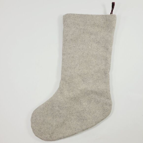 Wool Applique Moose Christmas Stocking Rustic Reindeer Elk Deer 18” - Picture 3 of 7